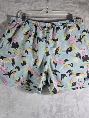 Patagonia Spoonbills Big Sky Blue Baggies Shorts Mens Size XL Extra Large 5”
